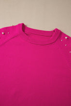 Load image into Gallery viewer, Online Strawberry Pink Pearled Decor Raglan Sleeve Plus Size Sweater
