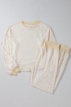 Load image into Gallery viewer, White Cheetah Print Two Piece Loose Fit Cozy Loungewear
