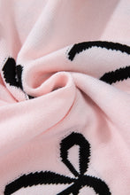 Load image into Gallery viewer, Online Light Pink Bow Pattern Knitted Loose Fit Sweater
