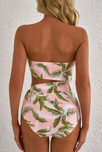 Load image into Gallery viewer, Online Pink Tropical Asymmetric Cut out Halter Backless One Piece Swimwear
