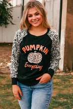 Load image into Gallery viewer, Leopard Halloween Leopard Pumpkin Print Long Sleeve Top
