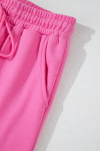 Load image into Gallery viewer, Online Black Solid Seamed Zipper Jacket and Drawstring Waist Pants Set
