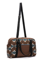 Load image into Gallery viewer, Online Coffee Western Aztec Print PU Leather Large Travel Duffel Bag
