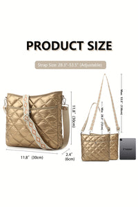 Online Gold Quilted Large Capacity Shoulder Bag