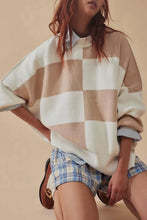 Load image into Gallery viewer, Online Green Checkered Side Slits Drop Shoulder Oversized Sweater
