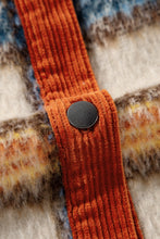 Load image into Gallery viewer, Online Brown Stripe Plus Size Plaid Print Collared Buttoned Jacket
