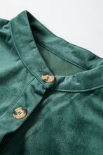 Load image into Gallery viewer, Online Burgundy Corduroy Ruffle Tiered Buttoned O Neck Shirt
