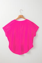 Load image into Gallery viewer, Online Green Colorblock Rounded Hem Loose T Shirt
