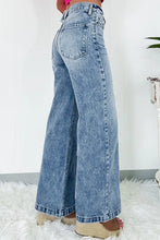 Load image into Gallery viewer, Dusk Blue Central Seamed Wide Leg High Waist Jeans
