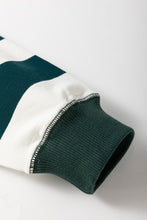 Load image into Gallery viewer, Online White Stripe Colorblock Sleeve Exposed Seam Fake-2-Piece Sweatshirt
