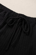 Load image into Gallery viewer, Online Black Textured Hoodie and Shorts Plus Size Two Piece Set
