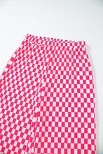 Load image into Gallery viewer, Online Pink Checkered Buttoned Shirt and High Waist Pants Pajama Set
