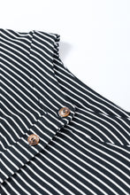 Load image into Gallery viewer, Online Black white Striped Print Buttoned Wide Leg Sleeveless Jumpsuit

