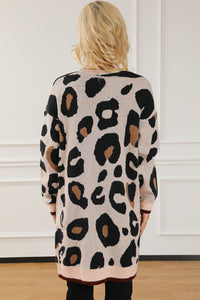 Online Leopard Animal Print Open Midi Cardigan