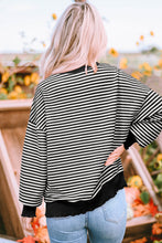 Load image into Gallery viewer, Online Pink Stripe Loose Drop Shoulder Long Sleeve Top
