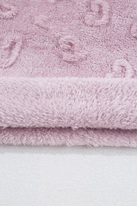 Online Lavendula Textured Leopard Fleece Loose Two Piece Lounge Set