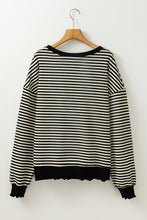 Load image into Gallery viewer, Online Pink Stripe Loose Drop Shoulder Long Sleeve Top
