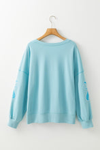 Load image into Gallery viewer, Online Apricot Pink Sequined Bowknot Drop Shoulder Oversized Sweatshirt
