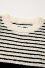 Load image into Gallery viewer, Online Black white Striped O Neck Sweater Vest
