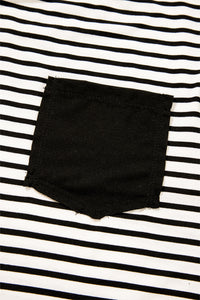 Online Black Stripe Chest Pocket Patch Round Neck Tank Top