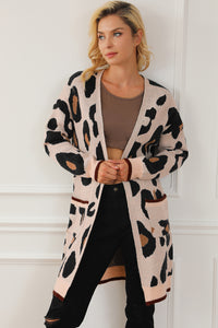 Online Leopard Animal Print Open Midi Cardigan