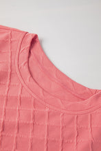 Load image into Gallery viewer, Online Sachet Pink Checkered Textured Tee and Drawstring Shorts
