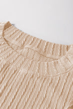 Load image into Gallery viewer, Online Beige Solid Color Textured Flutter Sleeve Top
