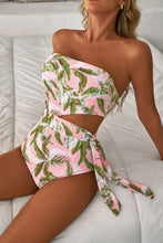 Load image into Gallery viewer, Online Pink Tropical Asymmetric Cut out Halter Backless One Piece Swimwear
