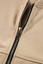 Load image into Gallery viewer, Online Black Solid Seamed Zipper Jacket and Drawstring Waist Pants Set
