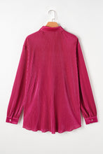 Load image into Gallery viewer, Online Rose Red Plus Size Ribbed Long Sleeve Shirt and Pants Pajama Set
