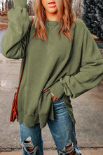 Load image into Gallery viewer, Green Drop Shoulder Ribbed Trim Oversized Sweatshirt
