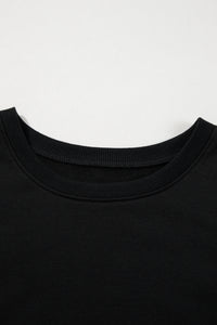 Online Black Contrast Stitches Detail Puffy Half Sleeve Blouse