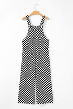 Load image into Gallery viewer, Online Black Checkered Print Pocketed Wide Leg Jumpsuit
