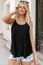 Load image into Gallery viewer, Black Eyelet Strappy Scoop-Neck Tank Top
