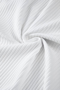 Online White Colorblock Patchwork Batwing Sleeve Ribbed Plus T Shirt