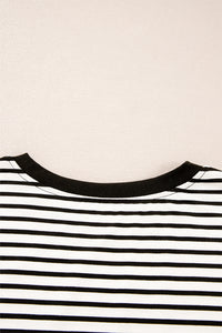 Online Black Stripe Chest Pocket Patch Round Neck Tank Top