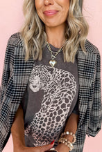 Load image into Gallery viewer, Online Medium Grey Vintage Cheetah Printed Mineral Wash Graphic Tee
