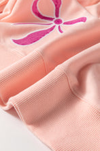 Load image into Gallery viewer, Online Apricot Pink Sequined Bowknot Drop Shoulder Oversized Sweatshirt
