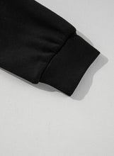 Load image into Gallery viewer, Online Black Solid Seamed Zipper Jacket and Drawstring Waist Pants Set
