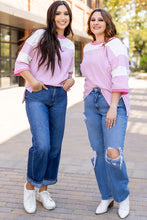 Load image into Gallery viewer, Online White Stripe Patchwork Bracelet Sleeve Plus Size T Shirt

