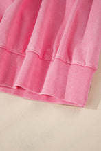 Load image into Gallery viewer, Pink Solid Snap Buttons Collared Balloon Sleeve Oversized Sweatshirt
