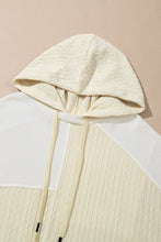 Load image into Gallery viewer, Online Beige Textured Patchwork Exposed Seam Plus Size Hoodie
