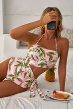 Load image into Gallery viewer, Online Pink Tropical Asymmetric Cut out Halter Backless One Piece Swimwear
