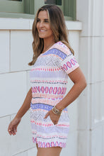 Load image into Gallery viewer, Online Multicolor Aztec Print Short Sleeve Romper
