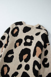 Online Leopard Animal Print Open Midi Cardigan