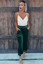 Load image into Gallery viewer, Green Solid Velvet Jogger Pants
