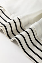 Load image into Gallery viewer, Online White Stripe Colorblock Sleeve Exposed Seam Fake-2-Piece Sweatshirt
