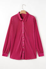 Load image into Gallery viewer, Online Rose Red Plus Size Ribbed Long Sleeve Shirt and Pants Pajama Set
