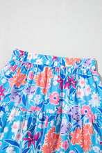 Load image into Gallery viewer, Online Sky Blue Floral Printed High Waist Split Wrap Long Skirt
