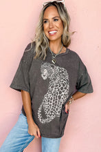 Load image into Gallery viewer, Online Medium Grey Vintage Cheetah Printed Mineral Wash Graphic Tee
